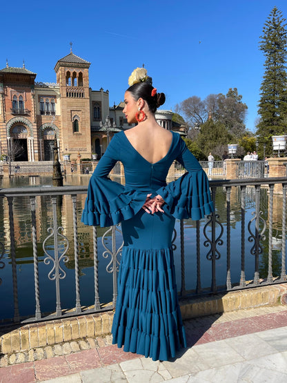 Traje Flamenca Low Cost Canastero Petróleo