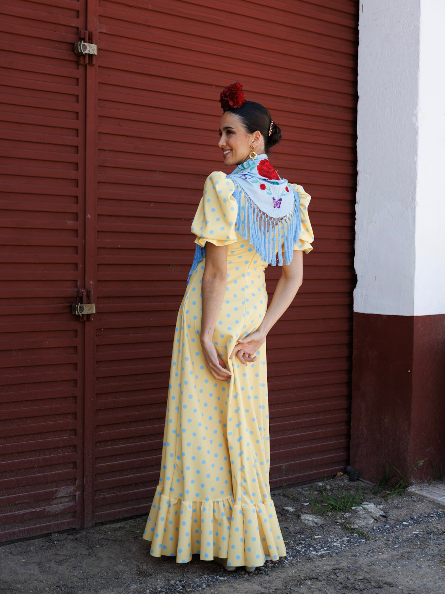 Bata flamenca manga farol para romería