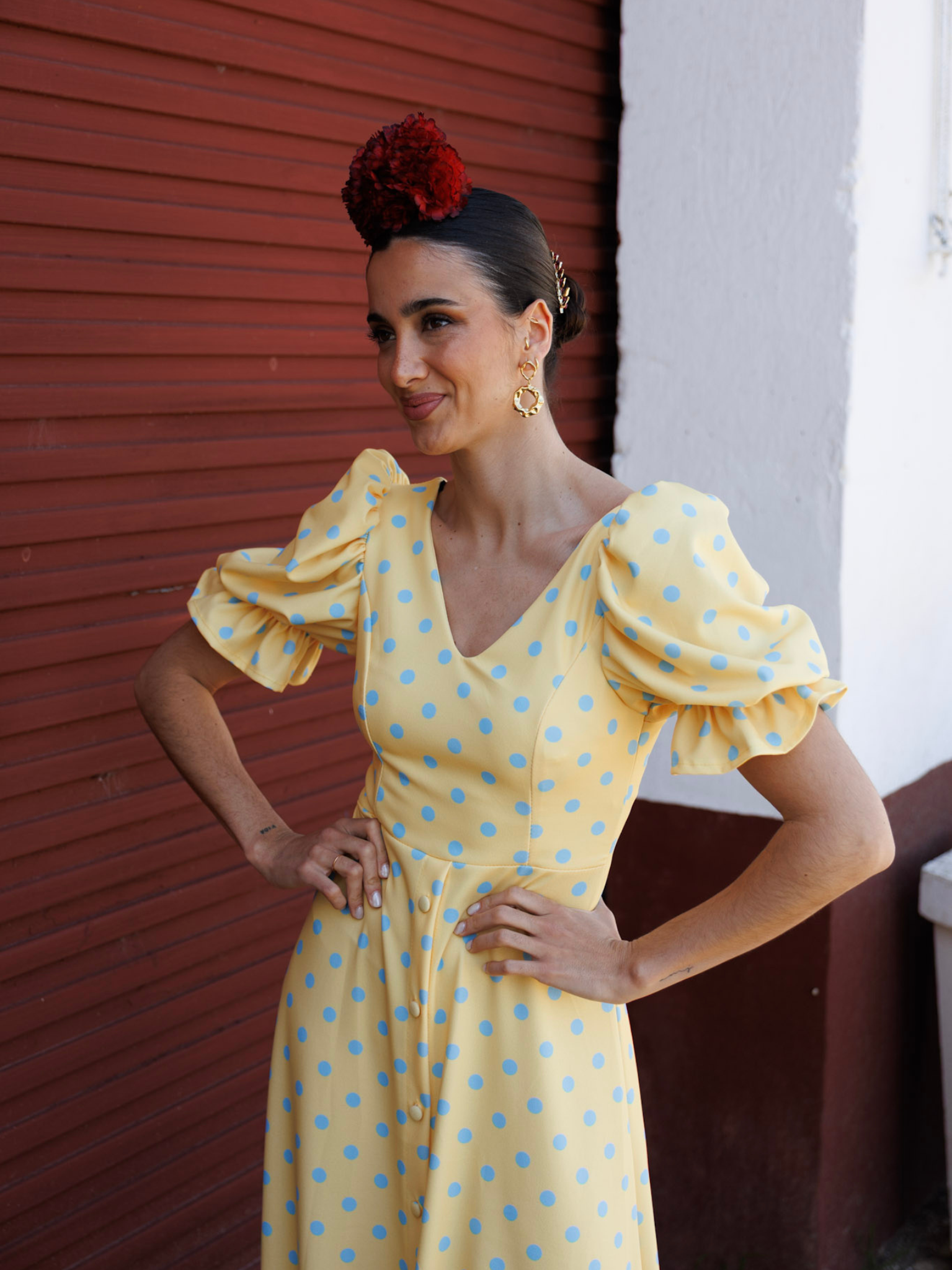 Bata rociera amarilla para feria