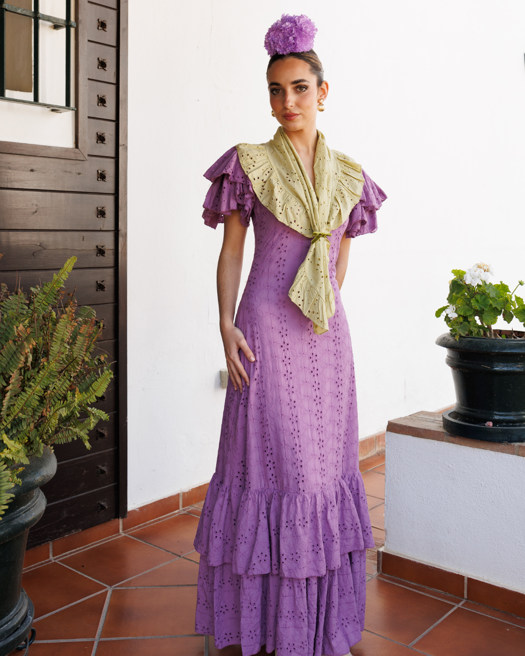 bata de romeria malva