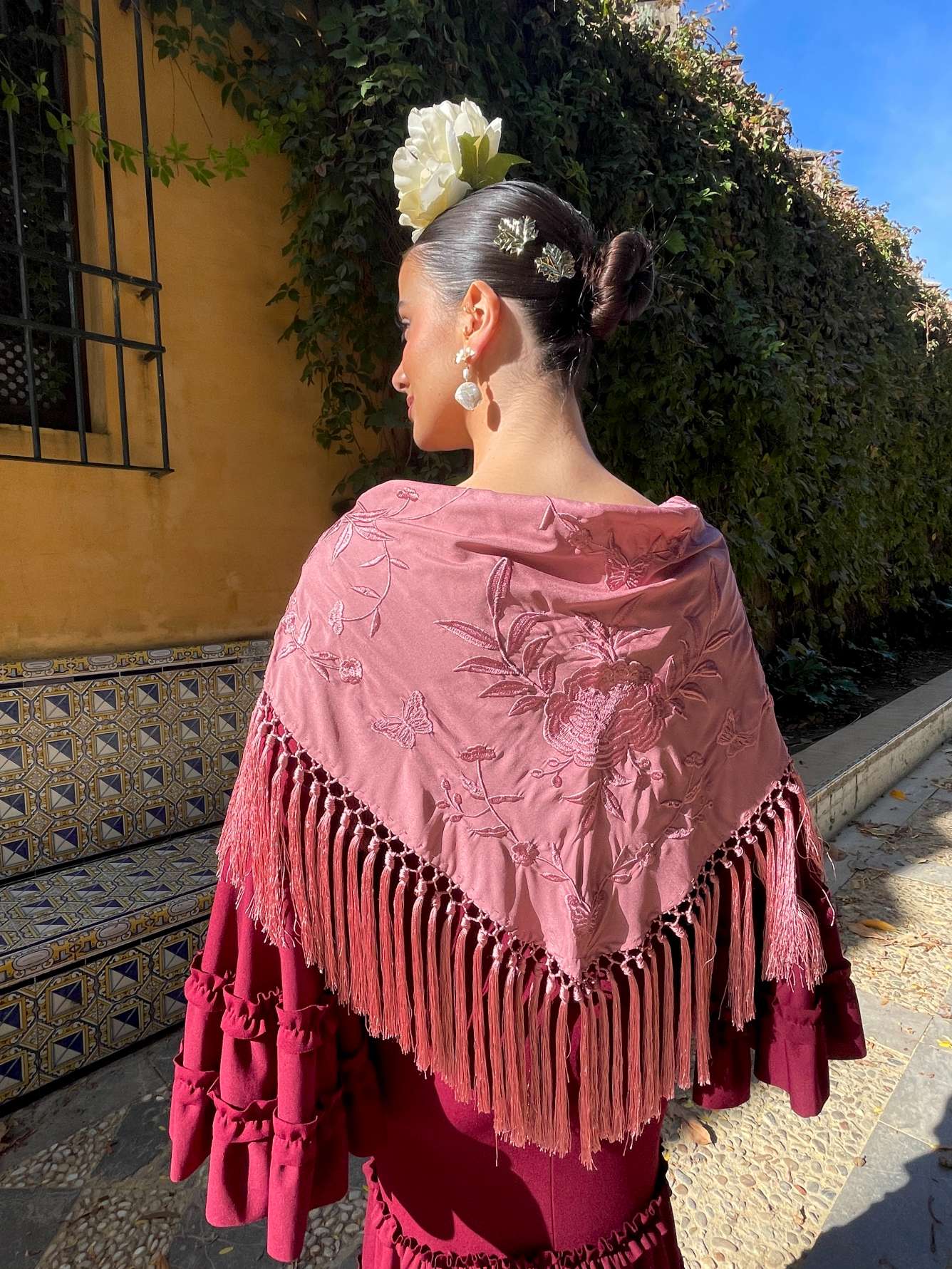 mantoncillo de flamenca maquillaje monocolor