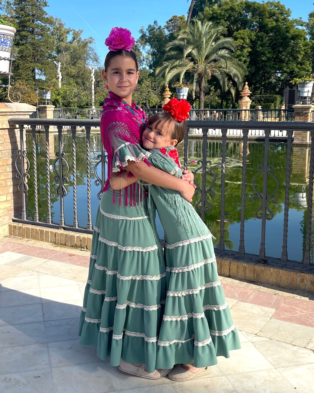 moda flamenca infantil traje canastero jabonoso con encaje