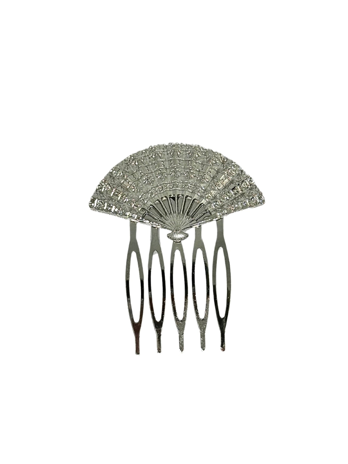 peinecillo de flamenca abanico plateado