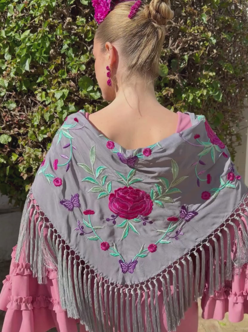 Mantoncillo de flamenca 'Koralti' Gris 