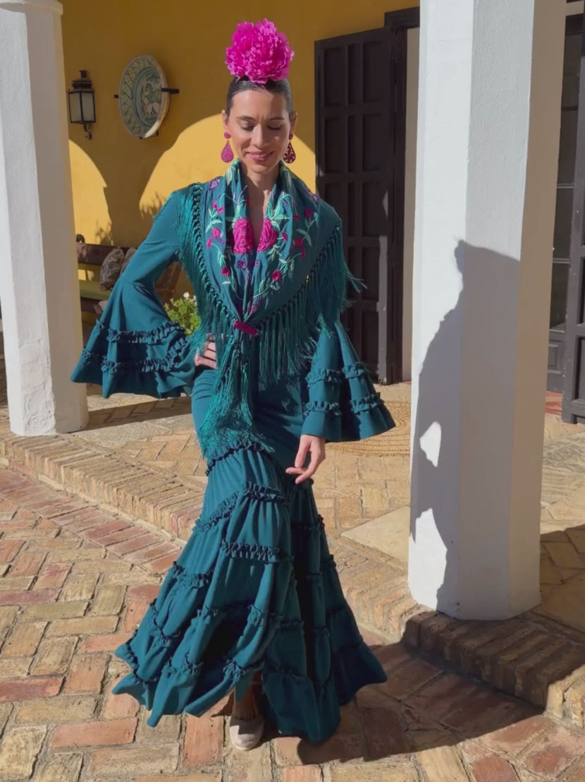 traje canastero color petroleo
