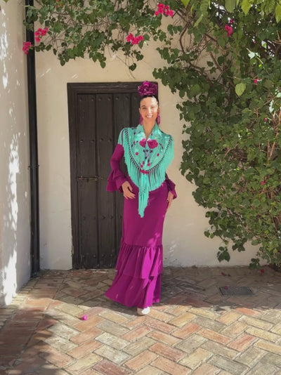 Traje de flamenca económico buganvilla