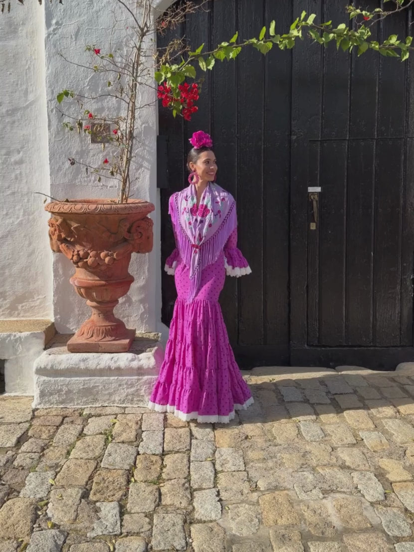 traje de flamenca canastero buganvilla