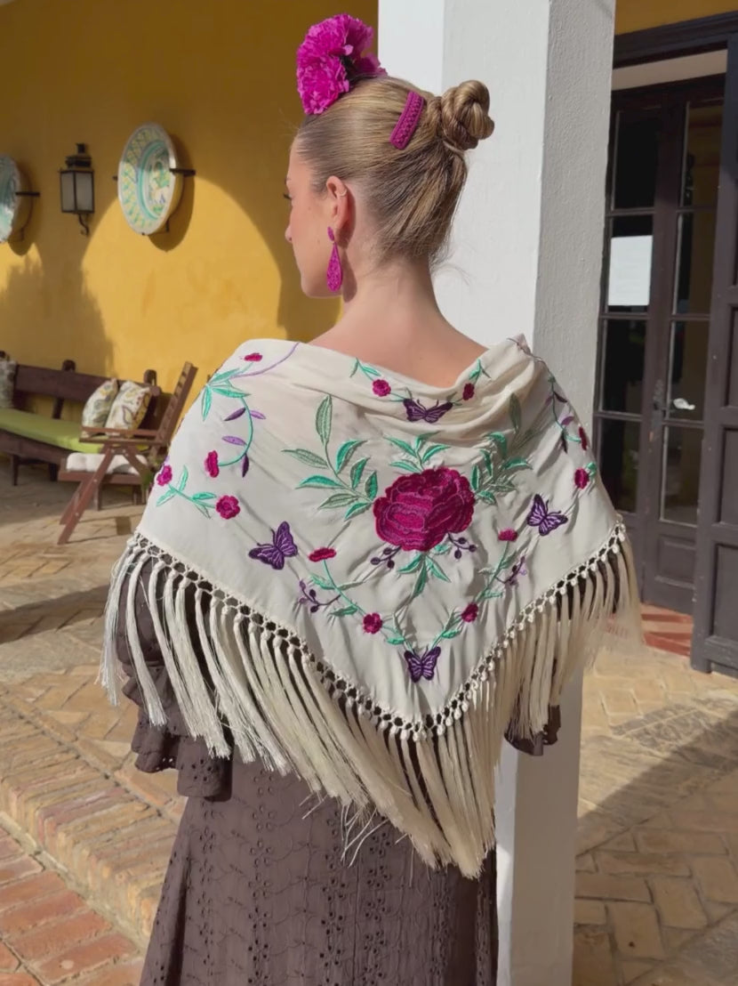 Mantoncillo de flamenca 'Koralti' Beige 