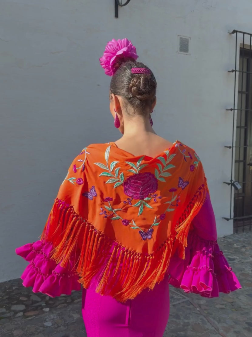 Mantoncillo de flamenca 'Koralti' Naranja