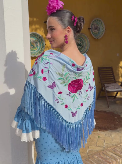 Mantoncillo de flamenca 'Koralti' Celeste