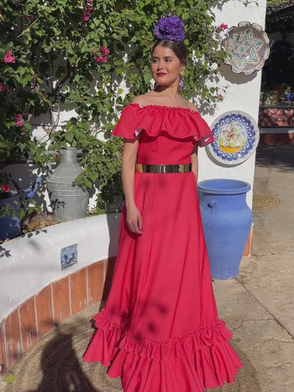 Traje de flamenca Modelo Amaranto Talla 40