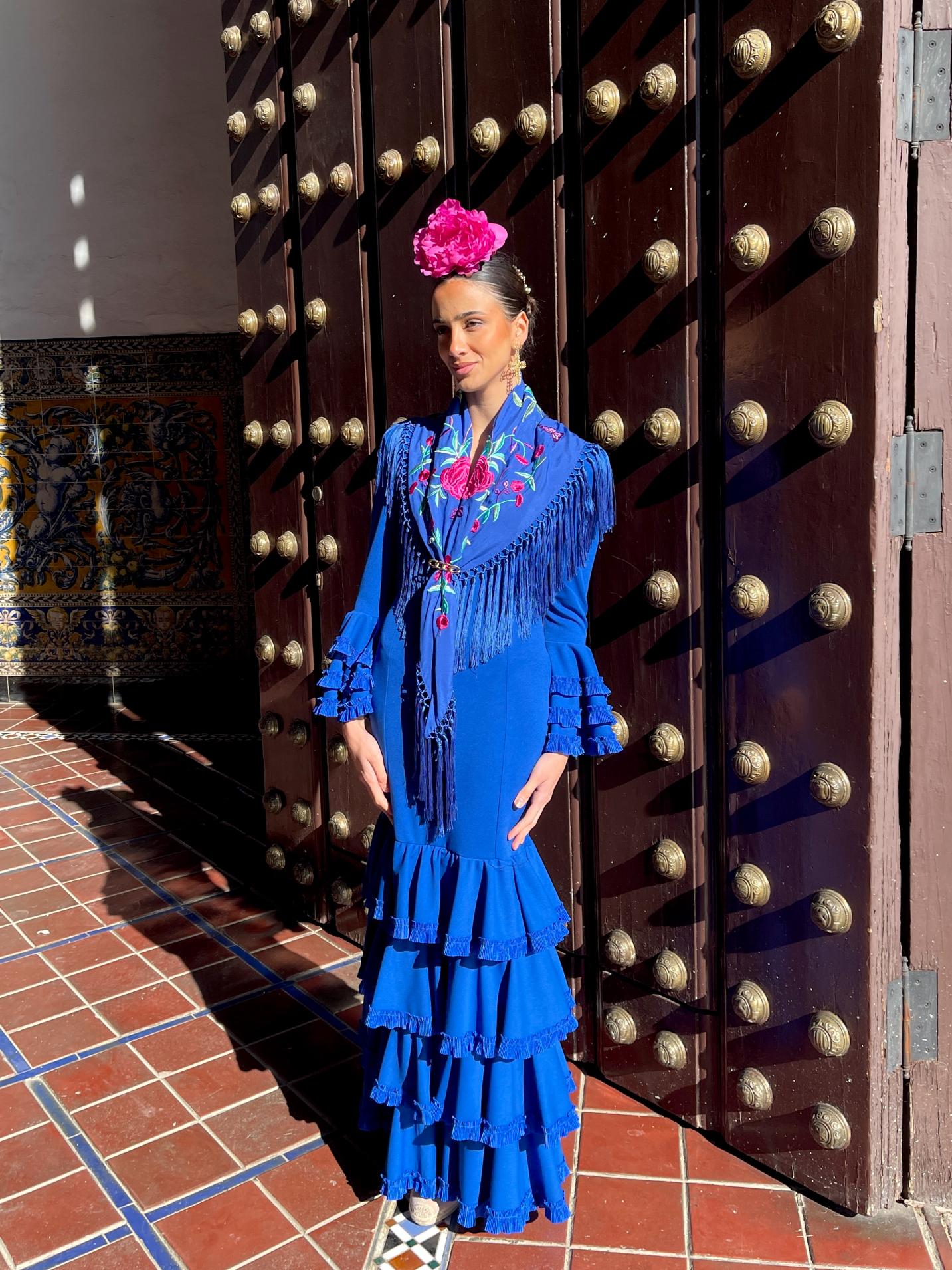 Traje de flamenca cuatro volantes adorno ribete SPECIAL PRICE