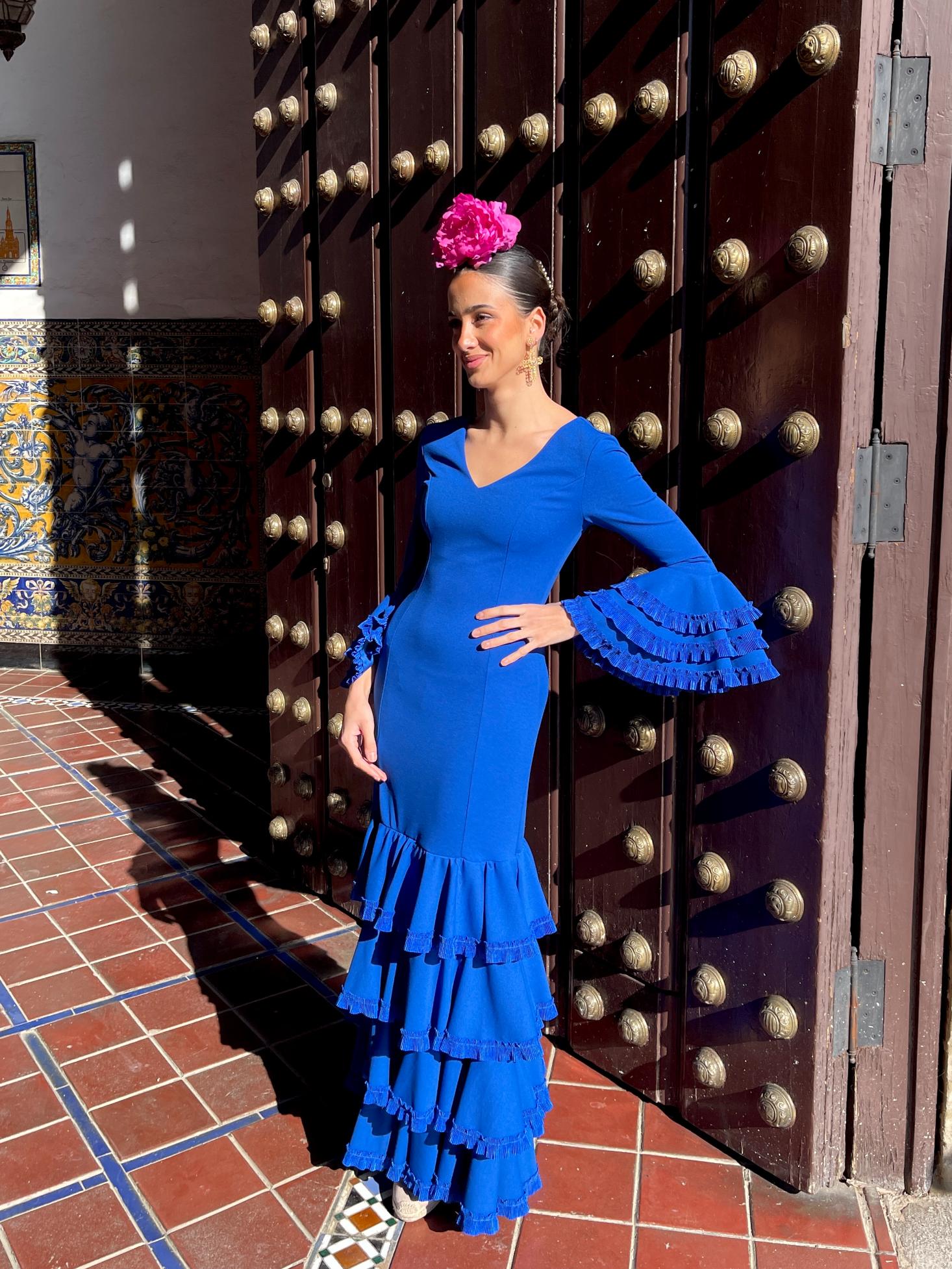 Traje de flamenca cuatro volantes adorno ribete SPECIAL PRICE