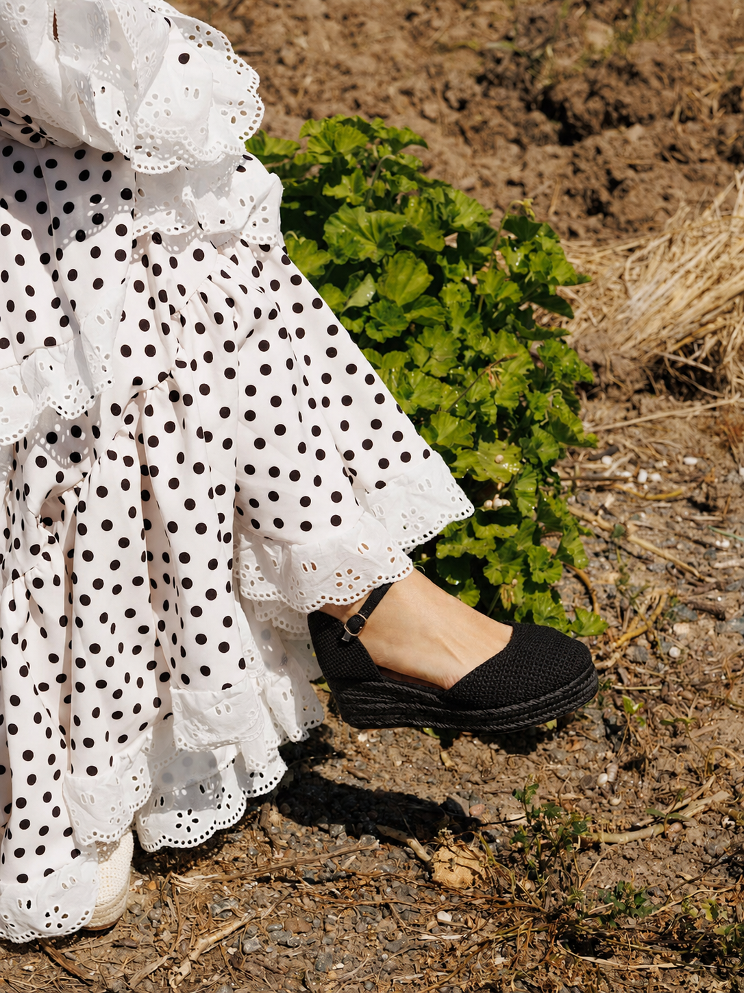 Espartos de crochet con plataforma