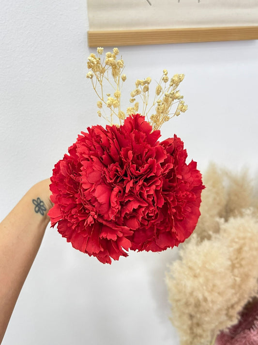 Ramillete Claveles Artesanal Rojo